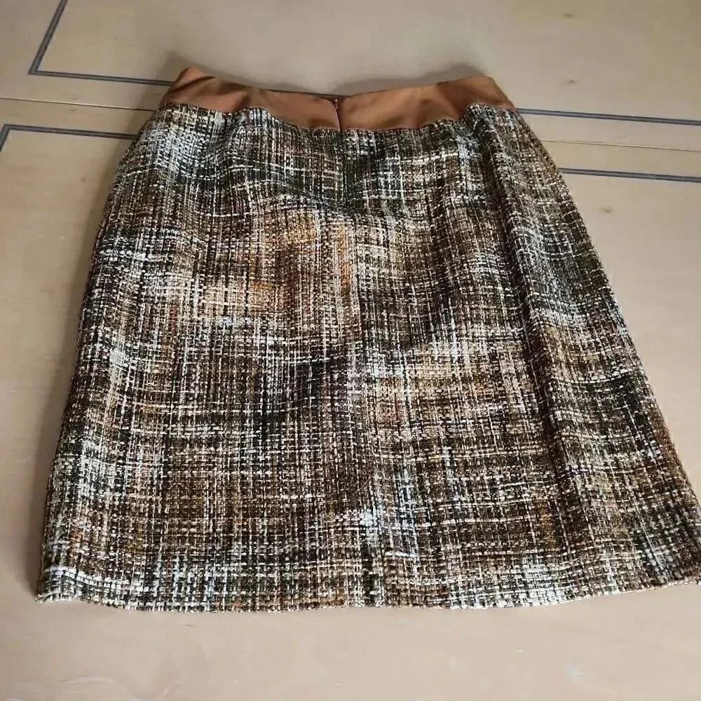 Vintage Harve Benard tan tweed women's skirt size 10